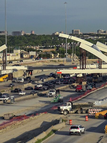 Skillman Street Arch Bridge over I-635 on the East side of the Dallas Beltway