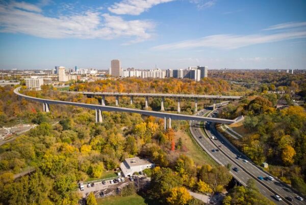 bridge with Toronto in background
