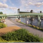 beautiful pedestrian bridge in brockport