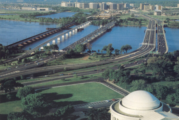 Long Bridge in DC with capital building